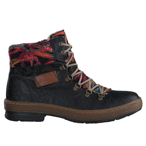 Women's Rieker Felicitas 43 - Schwarz/Nuss/Multi
