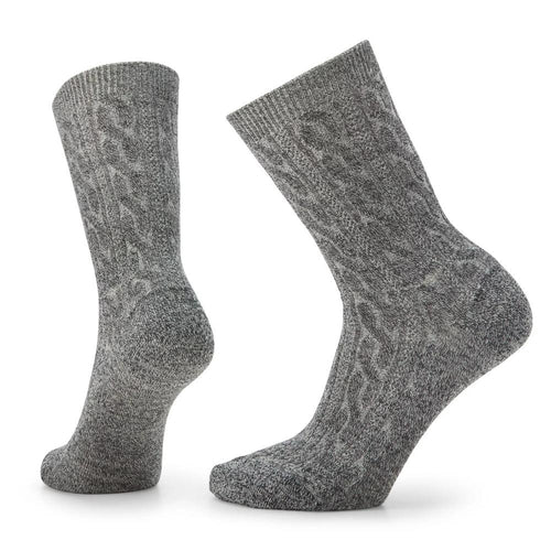 Women's Smartwool Everyday Cable Zero Cushion Crew Sock - Medium Gray