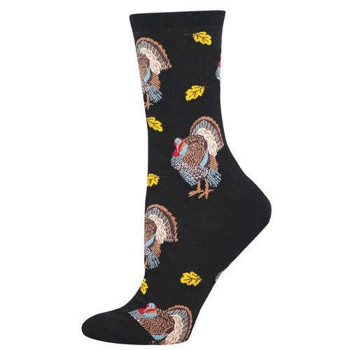 Women's Socksmith Thanksgiving Cat Cotton Crew Socks – Charcoal Heather