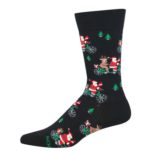 Men's Socksmith Cycling Santa Cotton Crew Socks - Black