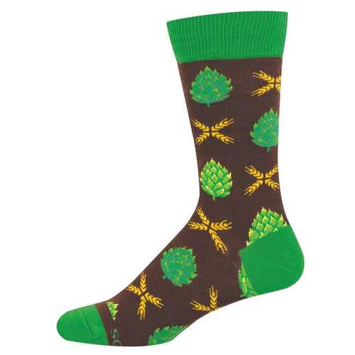 Men's Socksmith Fresh Hops Cotton Crew Socks - Brown