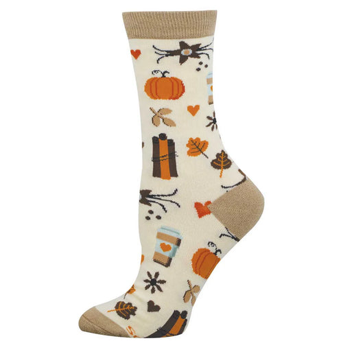 Women's Socksmith Falling For Pumpkin Spice Bamboo Socks – Ivory