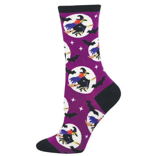 Women's Socksmith Spell Yeah! Cotton Crew Socks - Purple