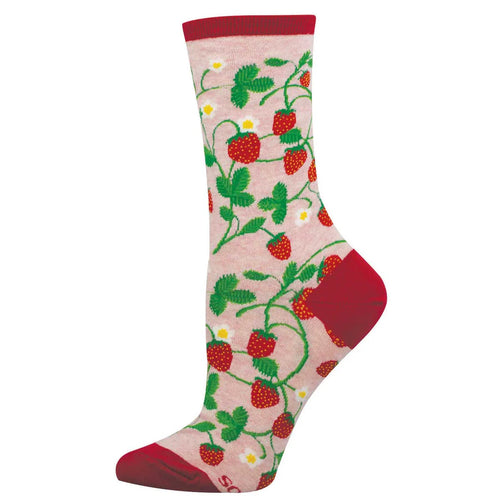 Women's Socksmith Strawberry Vines Cotton Crew Socks - Pink Heather