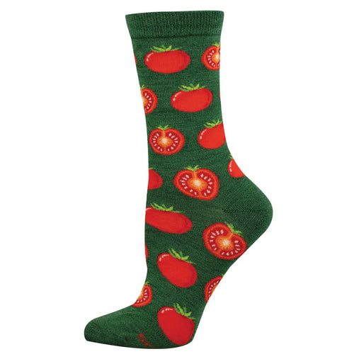 Women's Socksmith Tantalizing Tomatoes Bamboo Socks – Green Heather