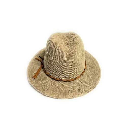 Shihreen Fedora Brim Hat With Tie - Natural