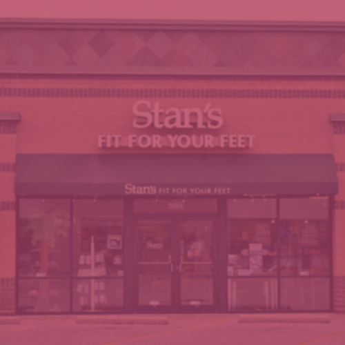 Image of Stan's Shoes Glendale with a pink overlay