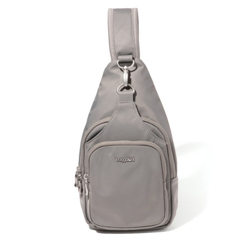 Baggallini Central Park Sling – Steel Grey Twill