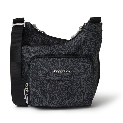 Baggallini Criss Cross Crossbody - Midnight Blossom