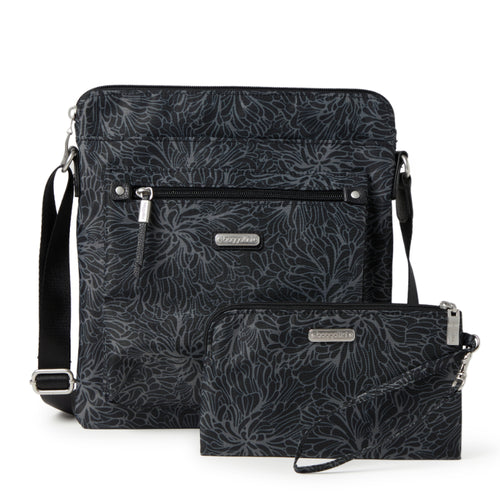 Baggallini Go Bagg with Wristlet – Midnight Blossom