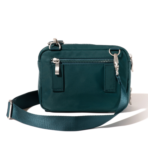 Baggallini Modern Double Zip Crossbody – Emerald Twill