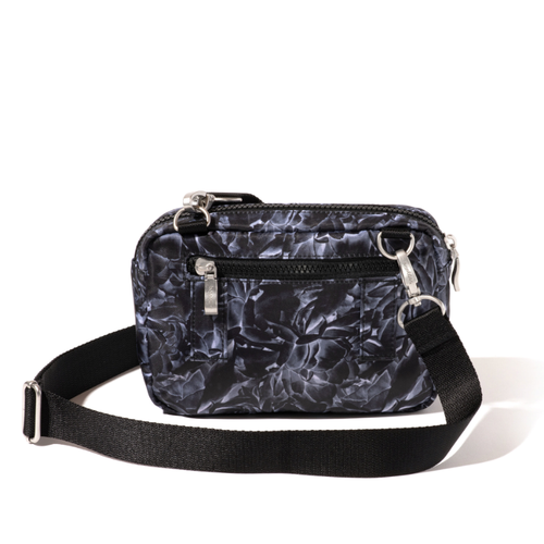 Baggallini Modern Double Zip Crossbody – Black Divine Rose