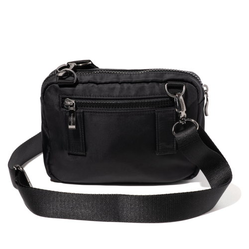 Baggallini Modern Double Zip Crossbody – Black Twill