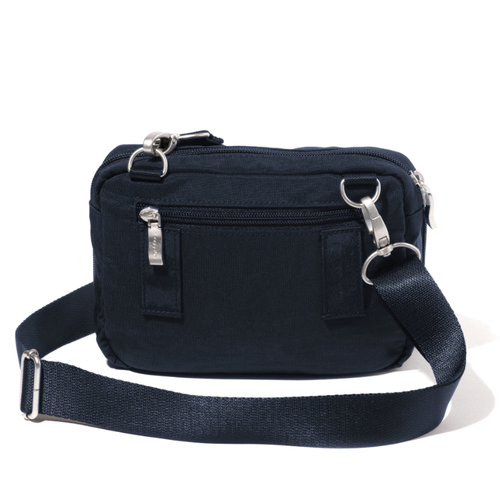 Baggallini Modern Double Zip Crossbody – French Navy Twill