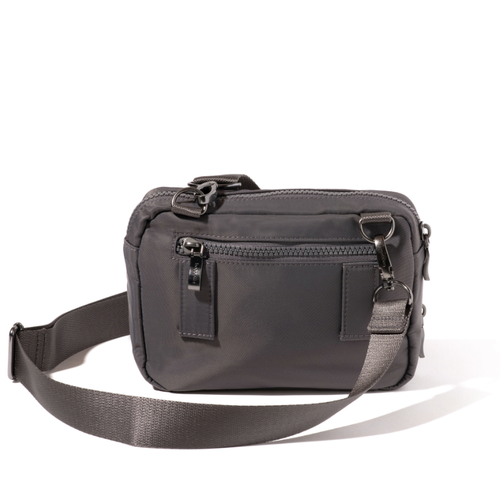 Baggallini Modern Double Zip Crossbody – Smoke Twill