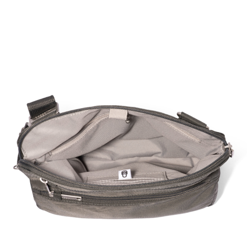 Baggallini Securtex Anti-Theft Large Crossbody - Charcoal