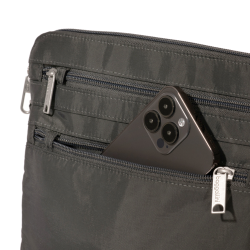 Baggallini Securtex Anti-Theft Large Crossbody - Charcoal