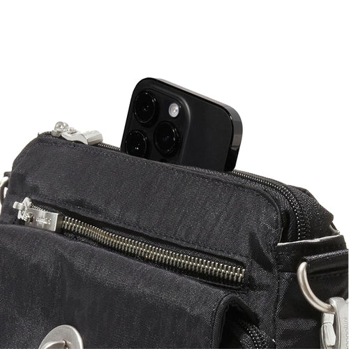 Baggallini Calais Crossbody - Black Cheetah Embossed