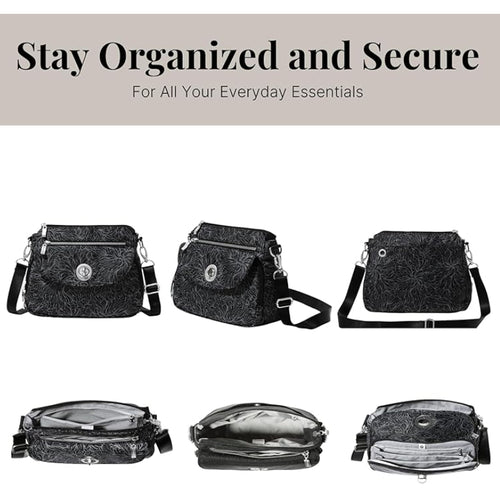 Baggallini Calais Crossbody - Midnight Blossom Print