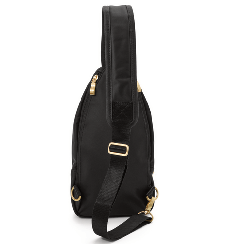 Baggallini Central Park Sling – Black Twill with Gold Hardware