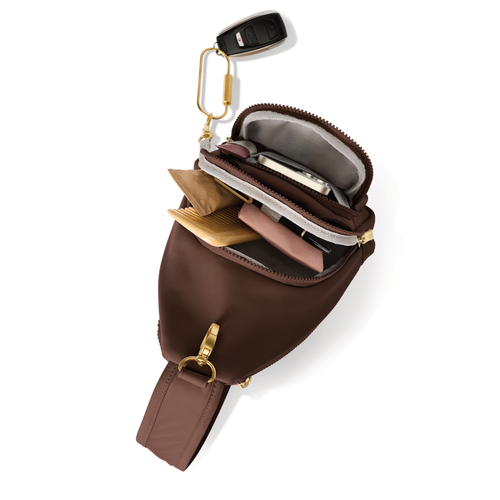 Baggallini Central Park Sling – Ganache Twill
