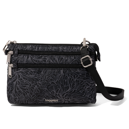 Baggallini Classic Anti-Theft Stash Crossbody - Midnight Blossom