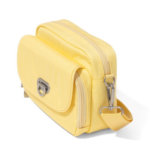 Baggallini Coastal Flip Lock Camera Bag - Butter Yellow