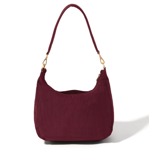 Baggallini Coastal Flip Lock Half Moon Bag - Jam with Gold Hardware