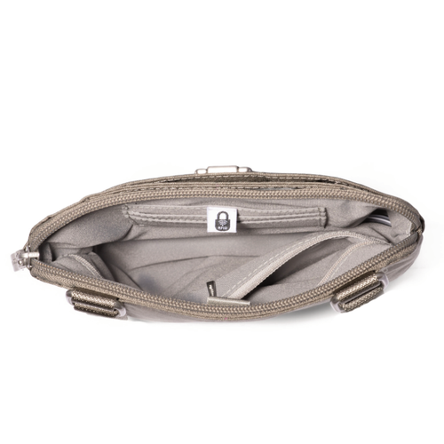 Baggallini Coastal Flip Lock Mini Crossbody - Sterling Shimmer