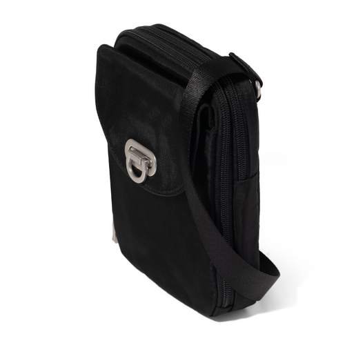 Baggallini Coastal Flip Lock Venture Crossbody - Black