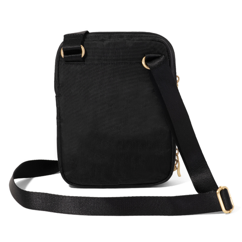 Baggallini Coastal Flip Lock Venture Crossbody - Black With Gold Hardware