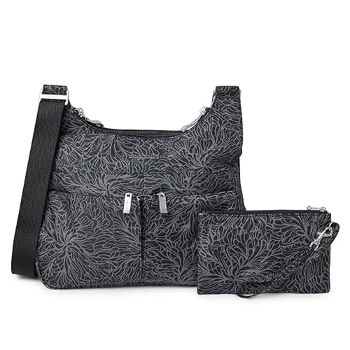 Baggallini Cross Over Crossbody - Midnight Blossom