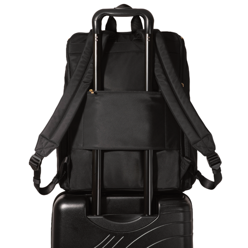 Baggallini Lexington Backpack - Black Twill with Gold Hardware