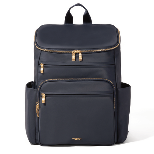 Baggallini Lexington Backpack - French Navy with Gold Hardware