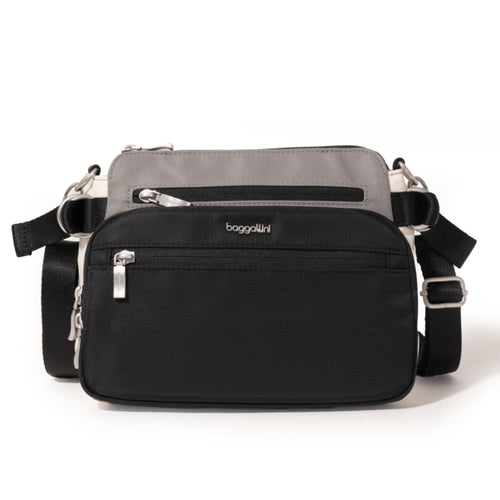 Baggallini Marais Crossbody – Black Multi Twill