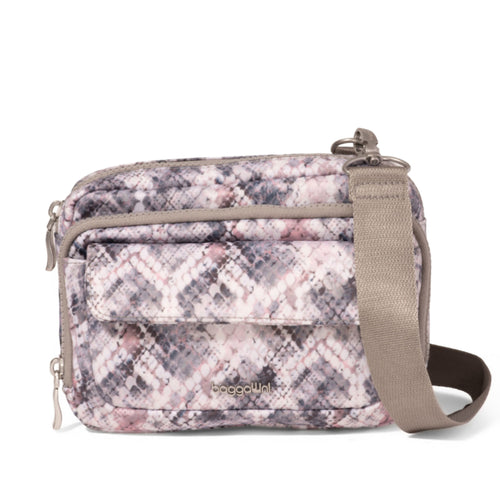 Baggallini Modern Double Zip Crossbody – Boa Print