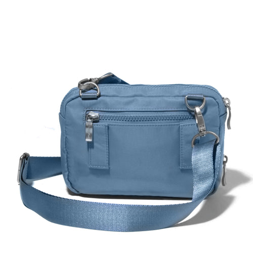 Baggallini Modern Double Zip Crossbody – Cornflower Twill