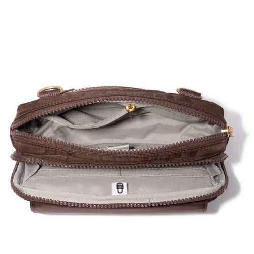Baggallini Modern Double Zip Crossbody – Ganache Twill