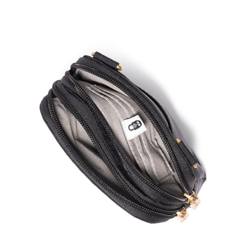 Baggallini Modern Take 2 Crossbody - Black With Gold Hardware