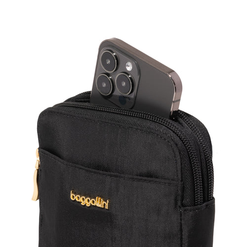 Baggallini Modern Take 2 Crossbody - Black With Gold Hardware