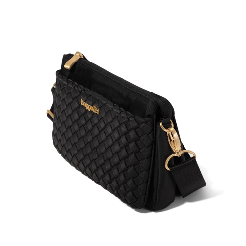 Baggallini Perry Crossbody - Black Woven Twill