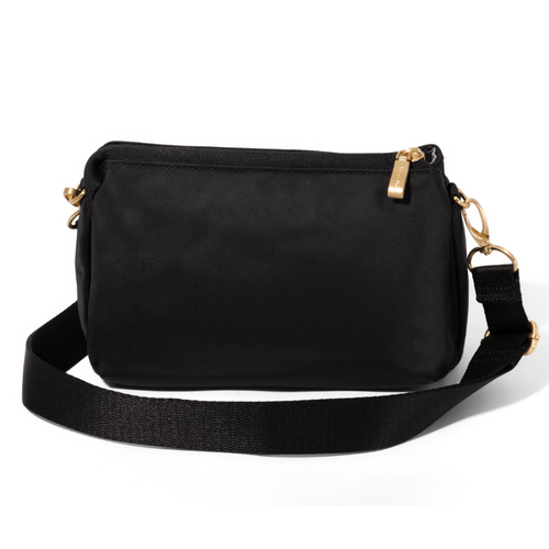 Baggallini Perry Crossbody - Black Woven Twill