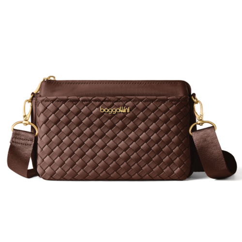 Baggallini Perry Crossbody - Ganache Woven Twill