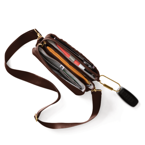 Baggallini Perry Crossbody - Ganache Woven Twill