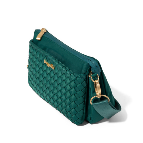 Baggallini Perry Crossbody - Jade Woven Twill
