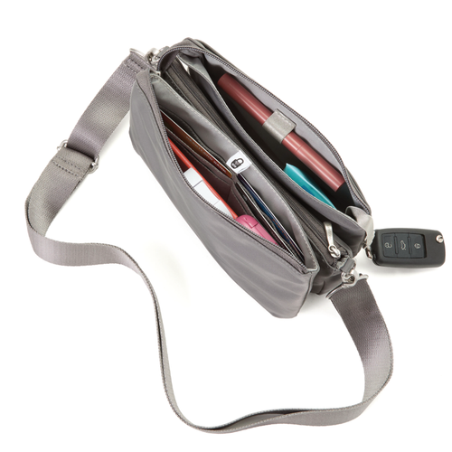 Baggallini Perry Crossbody - Opal Grey Twill