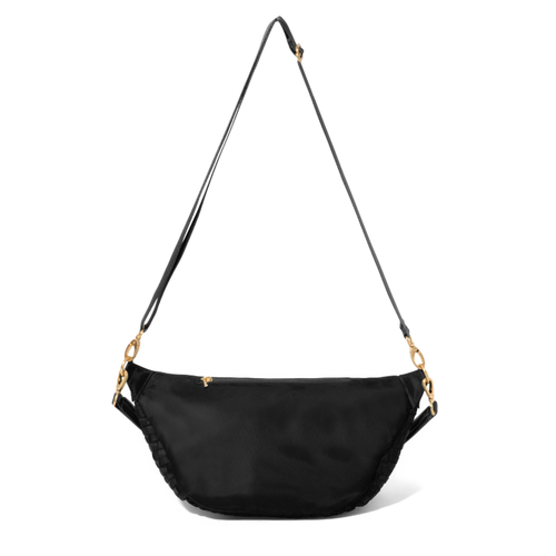 Baggallini Stanton Woven Crossbody - Black Woven Twill