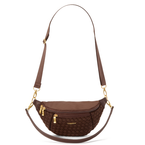 Baggallini Stanton Woven Crossbody - Ganache Woven Twill