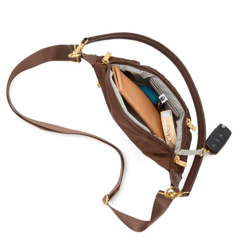 Baggallini Stanton Woven Crossbody - Ganache Woven Twill