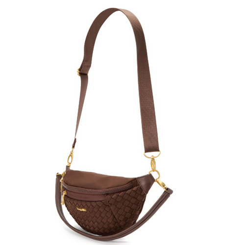 Baggallini Stanton Woven Crossbody - Ganache Woven Twill